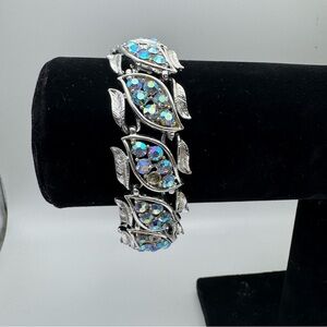 Vintage Signed Coro Aurora Borealis Rhinestone Bracelet